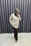Rivetli Likralı Pantolon Kahve