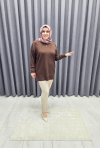 Rivetli Likralı Pantolon Bej
