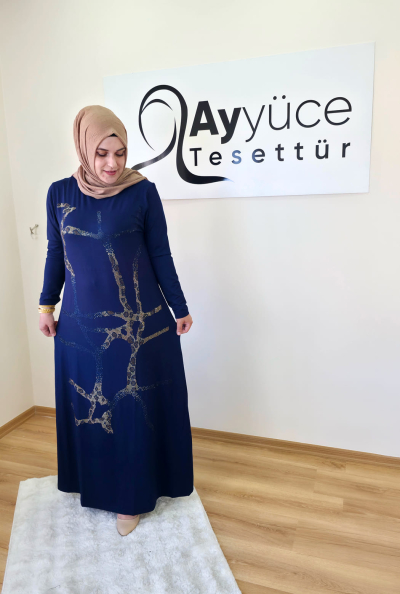 Ceylan Elbise Lacivert