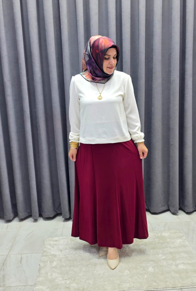 Sandy Balık Etek Bordo